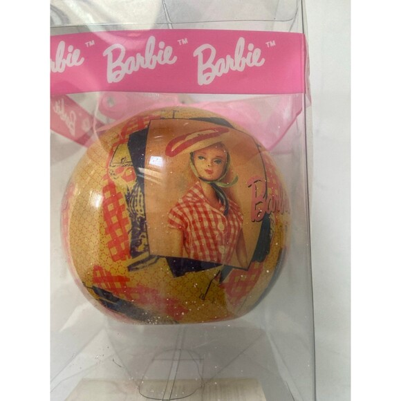 Hallmark Barbie ornament 1995/Barbie Mattell 1996 Pink Bow Fashion Set of 2 - Picture 9 of 10